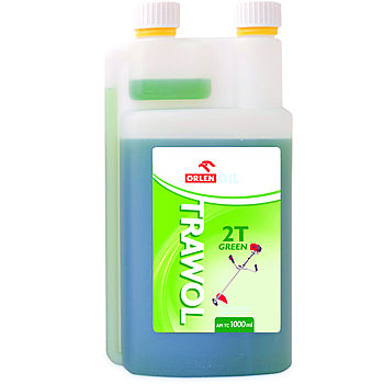 Полусинтетическое моторное масло для 2-тактных бензопил и газонокосилок TRAWOL 2T Green - 1 л
